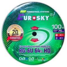 Кабель RG-6U "EUROSKY" PREM 64% (CU/CU)